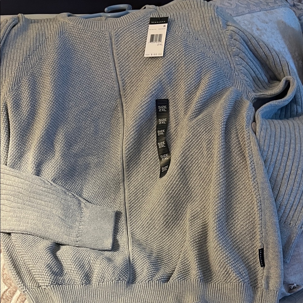 Sean John Light Gray Zip-Up Sweater